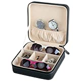 Homeater Portable Travel Zipper Box Sunglasses Case for Everyday Glasses Collector Storage(Black)