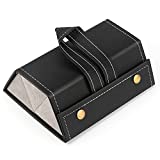 Laelr Sunglasses Organizer, 3-Slot Eyeglasses Case Box, Foldable Eyeglassses Storage Box, Portable Travel Sunglasses Organizer for Storage & Display (Black)