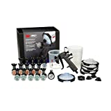 3M Performance Spray Gun Starter Kit, 26778, Includes PPS 2.0 Paint Spray Cup System, 15 Replaceable Gravity HVLP Atomizing Heads, Air Control Valve