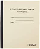 BAZIC 20 ct. 8.5" x 7" Manila Cover Composition Book, Case of 24 (5096-24) BAZIC Manila Cover Composition Book. 20 Sheet Notebook for Grades K-5 ( 8.5" x 7". Case of 24)