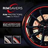 RimSavers RimBlades USA (Red) Wheel Rim Protectors Guard Alloy Wheel from Curb Rash  Set of 4 Rim Protectors Easy to Install