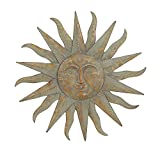 Deco 79 Eclectic Metal Sun Wall Dcor for Indoor and Outdoor Use Ready to Hang, 35"D, Grey/Gold Finish