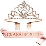 2022 Graduation Party Supplies Graduation Crown Tiara and Sash Kits Class of 2022 Grad Gifts for Women Grad Party Decoration (Class of 2022)