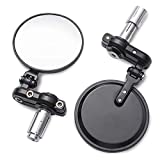 MICTUNING Universal Motorcycle Mirrors - 3 Inch Round Folding Bar End Side Mirror Compatible with Honda, Scooter, Suzuki, Yamaha, Kawasaki, Victory and More