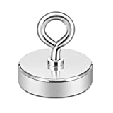 Neosmuk Fishing Magnet, 245 lb Pull Strong Magnets Heavy Duty Big Rare Earth Magnet, 1.75 Large Magnet for Remover, Super Neodymium High Power Magnet with Handle for Tag, Shop, Lifting and Pick up