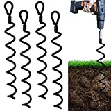 Jayzod 18 Inch Spiral Earth Ground Heavy Duty Shed Anchor Kit Ideal as Dog tie Out Stake Securing Animals, Tents, Canopies, Sheds, Car Ports, Swing Sets,4Pack,Adapter was not Included