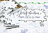 Hygloss Products Wedding Guest Book Puzzle Non Traditional Blank Jigsaw That Can Be Signed and Personalized by Loved Ones, 44 x 44 Inches, Center Pieces, 100 Attendees, White