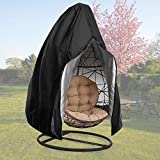 Upgraded Patio Egg Chair Covers with Zipper, Durable Large Wicker Egg Swing Chair Covers, Waterproof Heavy Duty Weather Resisatnt Outdoor Chair Cover, Windproof Hanging Chair Cover