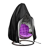 Patio Hanging Egg Chair Cover, Outdoor Single Seat Swing Egg Chair Covers with Storage Bag, 210D Oxford Waterproof Windproof Chair Covers with Zipper