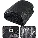 70% Sunblock Shade Cloth with Grommets, 10x20 Ft Garden Black Sun Shade Cloth for Plants Greenhouse Patio Vegetables Dogs Outside, Heat Insulation UV Resistant Shading Net