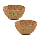 Frillybutts Coco Liners for Planters 20 Inch,2PCS Replacement Coco Fiber Basket Liner for Round Baskets Garden Containers