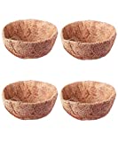 Alnintte Coco Plant Basket Liner Gardening Round Coconut Fiber Liner for Hanging Basket Flower Pots 4 Pack (4, 20")