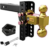 LOCAME Adjustable Trailer Hitch, Fits 2-Inch Receiver, 6-Inch Drop/Rise Drop Hitch, 15000 LBS GTW--Tow Hitch for Heavy Duty Truck with Double Pins, LC0010