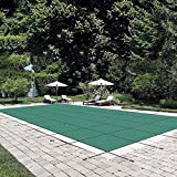 Happybuy Pool Safety Cover Fits 18x36ft Rectangle Inground Safety Pool Cover Green Mesh Solid Pool Safety Cover for Swimming Pool Winter Safety Cover