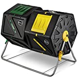 Large Dual Chamber Compost Tumbler  Easy-Turn, Fast-Working System  All-Season, Heavy-Duty, High Volume Composter with 2 Sliding Doors - (2  27.7gallon /105 Liter)