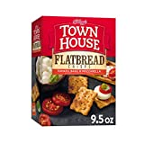 Town House Flatbread Cracker Crisps, Baked Snack Crackers, Party Snacks, Tomato Basil Mozzarella, 9.5oz Box (1 Box)