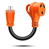 Epicord 15 Amp to 30 Amp RV Power Adapter 5-15P Male to TT-30R Female Dogbone RV Power Cord with Handle 12"12AWG/3 Cord