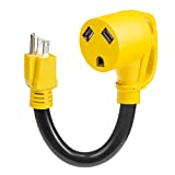 Iron Forge Cable 15 Amp to 30 Amp RV Adapter - 10/3 STW 5-15P Male Plug to TT-30R Female, Yellow