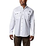 Columbia Men's Bahama II Long Sleeve Shirt, White, Large
