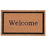 Cooltop Welcome, Coco Coir Door Mat with Heavy Duty Backing, Beautiful Color and Sizing for Outdoor and Indoor uses, Home Decor
