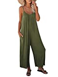 ANRABESS Womens Summer Casual Sleeveless Spaghetti Strap Jumpsuits Stretchy Wide Leg Rompers with Two Pockets A370ganlanlv-M