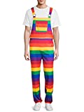 Mens Rainbow Striped Lounge Jammerall Pajamas Overall Novelty Fun Costume PJs (Medium 38-40)