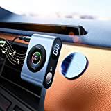 2022 Upgraded Bluetooth 5.3 Car Adapter, Stronger Microphone & LED Digital DisplayNoise Canceling 3.5mm AUX Magnetic Wireless Audio Receiver for Car/Home Stereo, Metal, 22H Battery Life