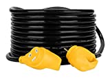 Camco 50' PowerGrip Heavy-Duty Outdoor 30-Amp Extension Cord for RV | Allows for Additional Length to Reach Distant Power Outlets | Built to Last (55197)