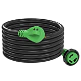 RV Detachable Power Cord 30A 50FT with Polarity LED Indicator, TT-30P Male to L5-30R Locking Female, Come with Storage Bag and Plastic Strap, Suit for RV, Trailer, Campers