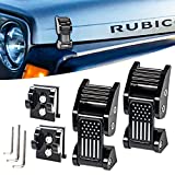 Buling TJ Hood Latches Improved Design Aluminum Hood Catch Latch kits Compatible with Jeep Wrangler TJ 1997-2006 (Texture Black US Flag)