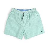 Southern Marsh Dockside Swim Trunk, Green Stripe, X-Small