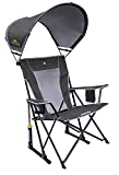GCI Outdoor Sunshade Rocker Collapsible Rocking Chair & Outdoor Camping Chair with Canopy, Pewter