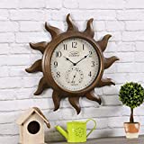 FirsTime & Co. Sundeck Outdoor Clock, American Crafted, Aged Copper, 19 x 1.75 x 19 ,