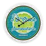 La Crosse Technology 433-3841MV2 15.75" Indoor/Outdoor Quartz Wall Clock-Margaritaville 5 O'Clock Somewhere, White/Teal