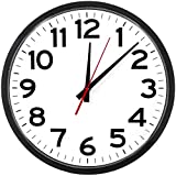 The Ultimate Wall Clock - 14" Atomic, Black, Easy to Read, Perfect for Home, Office, School, Indoor / Outdoor