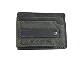 Anthology Gear Compact Full Grain Leather Wallet with Guitar Pick Holder (Aged Steel)