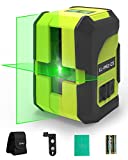 Self Leveling Laser Level, farway 100ft Green Cross Line Laser Level,3 Brightness Adjustable,IP54 Waterproof, 360 Magnetic Base and Battery Included