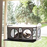 K&H Pet Products EZ Mount Penthouse Window Sill Cat Bed, Cat Hammock for Window Cat Perch Cat Shelf, Sturdy Cat Window Perch for Large Cats, Cat Window Bed Cat Furniture, Cat Window Hammock Gray/Black