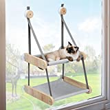 PEQULTI Cat Window Perch, Double Layered Cat Window Hammock,Window Mounted Cat Seat Cat Bed for Indoor Cats