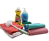 The Bare Necessities Dorm Room All Inclusive Kitchen Cleaning Kit with Ajax, Sponges, Soap Hand Wash & More