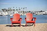 LuXeo LUX-1519-RED2 Marina Adirondack Chair, 2-Pack, Red