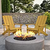 Flash Furniture Charlestown Poly Resin Adirondack Chair - Yellow - All Weather - Indoor/Outdoor - Set of 2