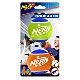 Nerf Dog Rubber Tennis Ball Dog Toys with Interactive Squeaker, Lightweight, Durable and Water Resistant, 2 Inches, for Small/Medium/Large Breeds, Two Pack, Mixed Colors