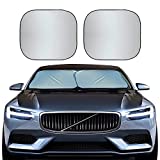 EcoNour 2-Piece Car Windshield Sun Shade | Durable 230T Polyester Sun Shield for Front Window Blocks UV Rays | Foldable Automotive Interior Accessories for Sun Protection | Medium (28 x 31 inches)