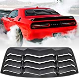 E-cowlboy Rear Window Louver Windshield Sun Shade Cover for Dodge Challenger 2008-2019 2020 2021 in GT Lambo Style Custom Fit All Weather ABS (Matte Black)