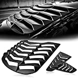 CUMART Rear+Side Window Louvers Windshield Sun Shade Cover Lambo Style Matte Black Compatible with Ford Mustang 2015 2016 2017 2018 2019 2020 Complete Set
