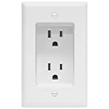 TOPGREENER Recessed Duplex Receptacle Outlet, Tamper-Resistant, Size 1-Gang 4.48" x 2.76", 15A 125V, TG15RD31, White