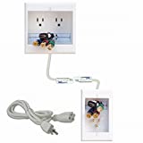 PowerBridge TWO-CK Dual Outlet Recessed In-Wall Cable Management System with PowerConnect for Wall-Mounted Flat Screen LED, LCD, and Plasma TVs