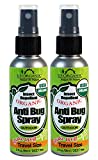 US Organic Mosquito Repellent Anti Bug Outdoor Pump Sprays, USDA Certification, Cruelty Free, Proven Results by Lab Testing, Deet-Free (2 oz - Value 2 Pack)