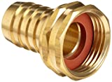 Anderson Metals-07046-0612 Brass Garden Hose Swivel Fitting, Connector, 3/8" Barb x 3/4" Female Hose